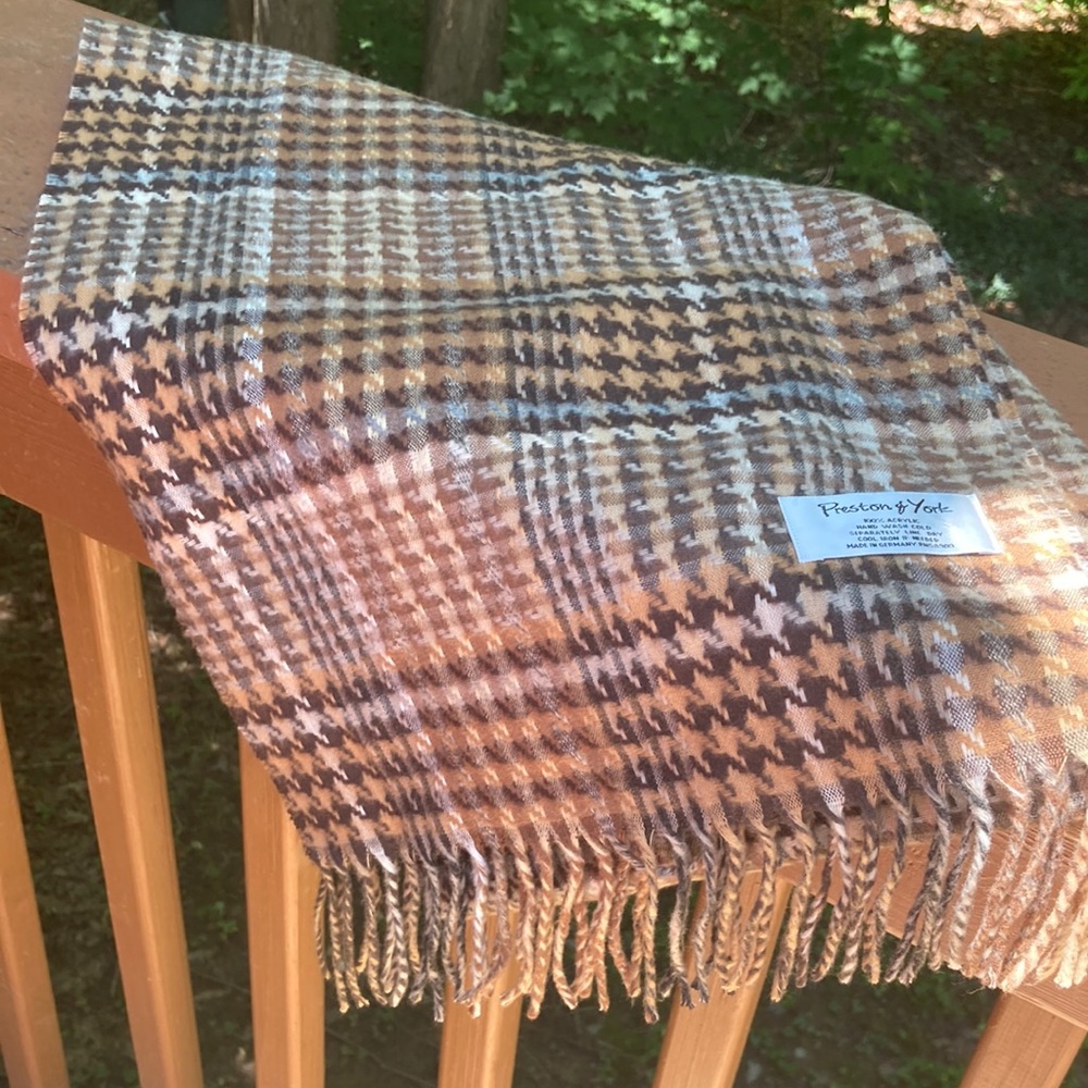 Preston & York tan plaid scarf